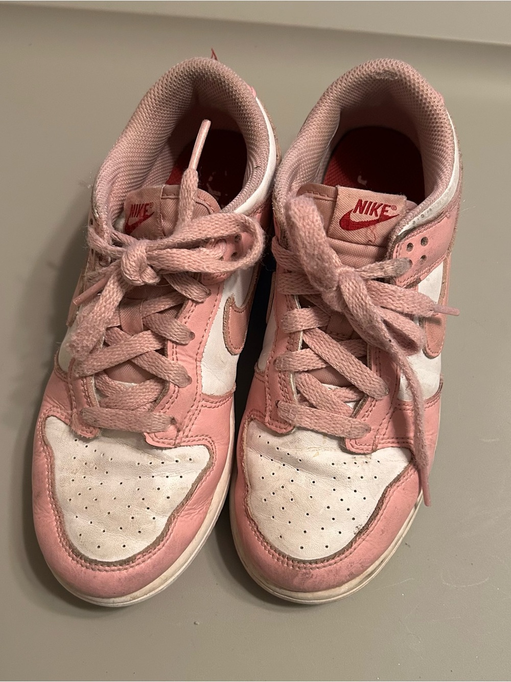 Nike Kids Pink and White Low-Top Sneakers